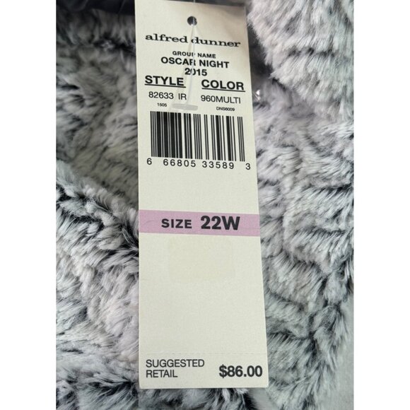 Alfred Dunner Faux Fur Jacket Womens 22W Gray Oscar Night Soft Plush Cozy NWT - Picture 6 of 11